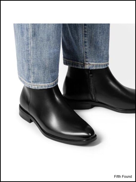 Men\'s Chelsea Boots Side Zip Ankle Dress Boots Faux Leather main image 5